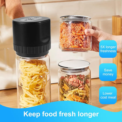 Euakee Electric Vacuum Jar Sealer Kit, Vacuum Sealer for Wide Mouth and Regular Jars, Automatic Stop Vacuum Sealer for Wine Bottle Jars
